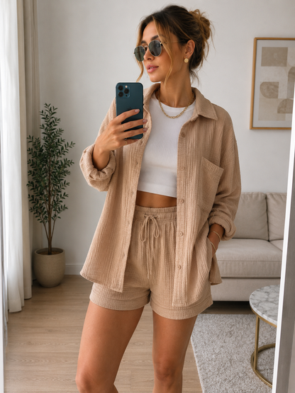 Ensemble chic femme – Chemise & short